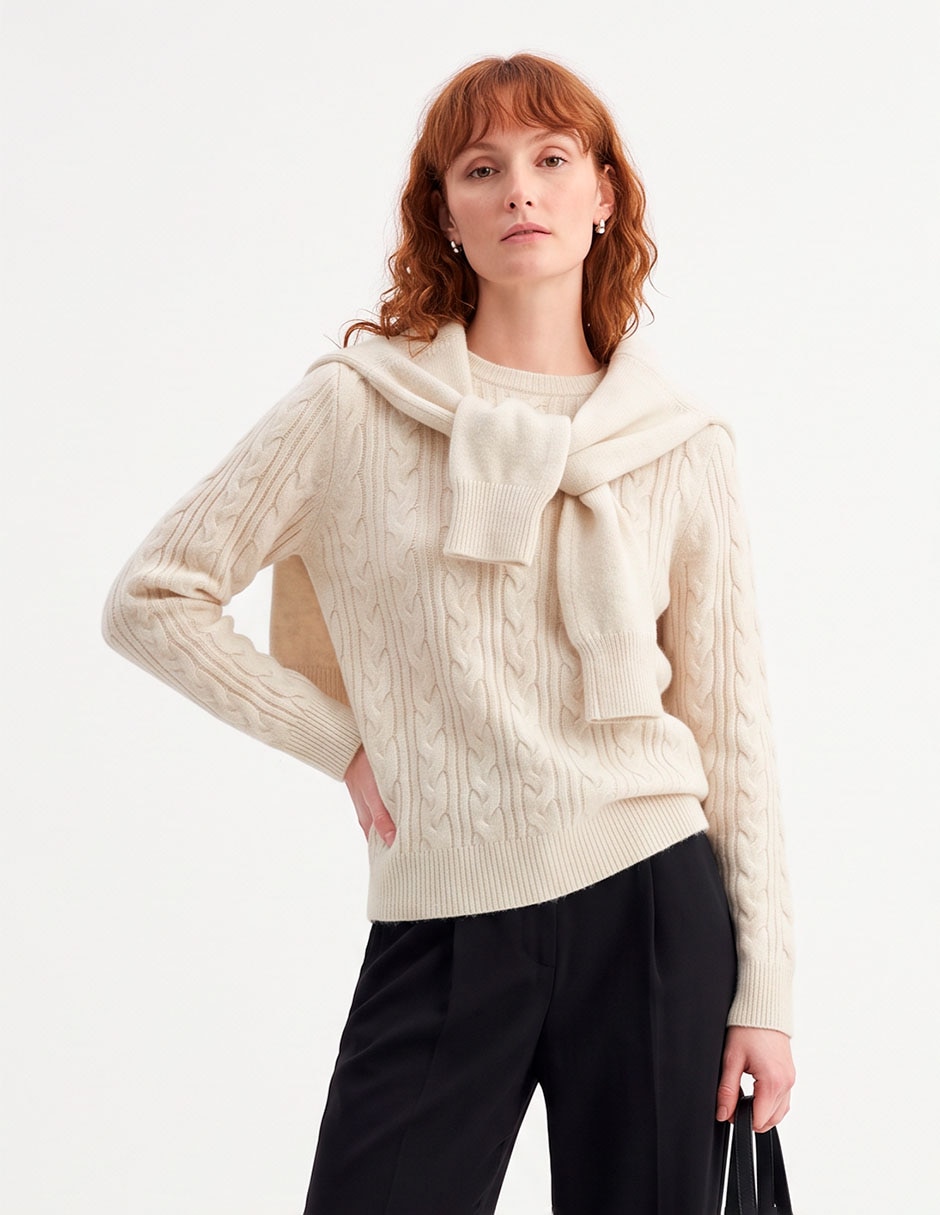 Suéter cuello redondo para mujer
