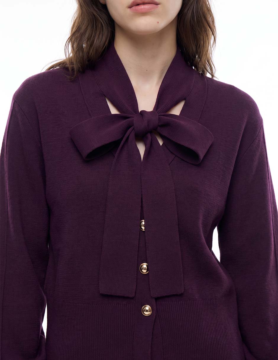 Suéter cuello con amarre para mujer 4