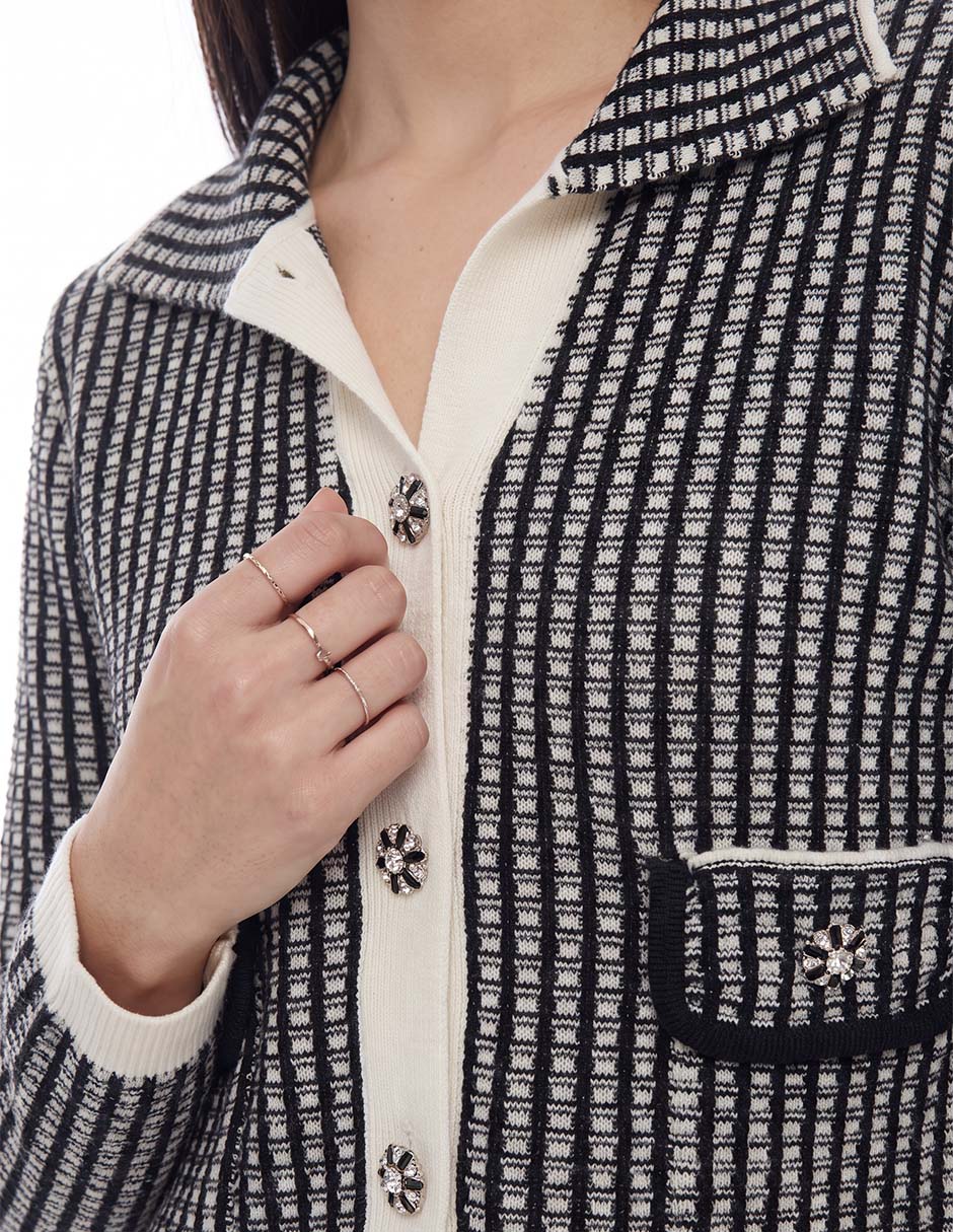 Suéter cuello camisero para mujer 4