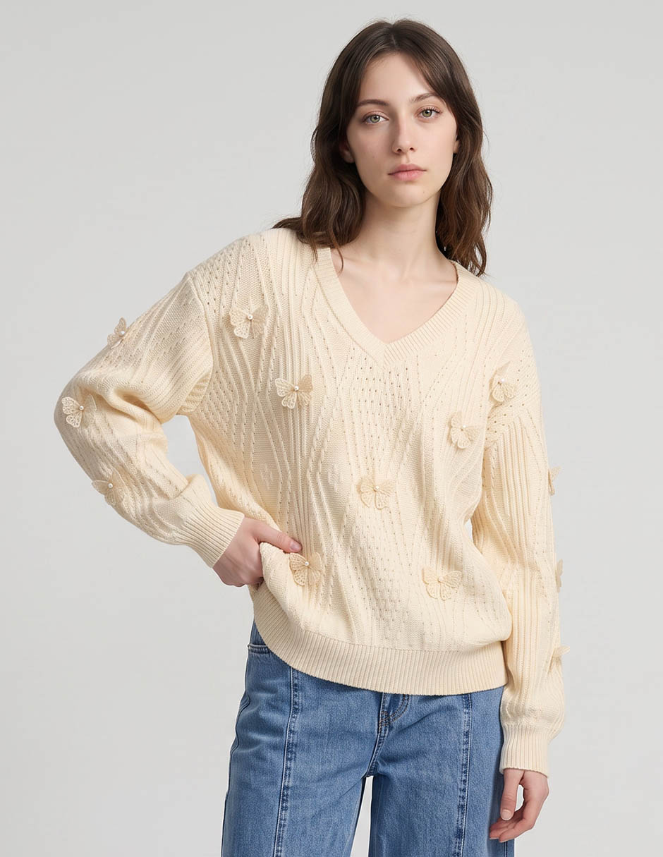 Suéter cuello redondo para mujer 2