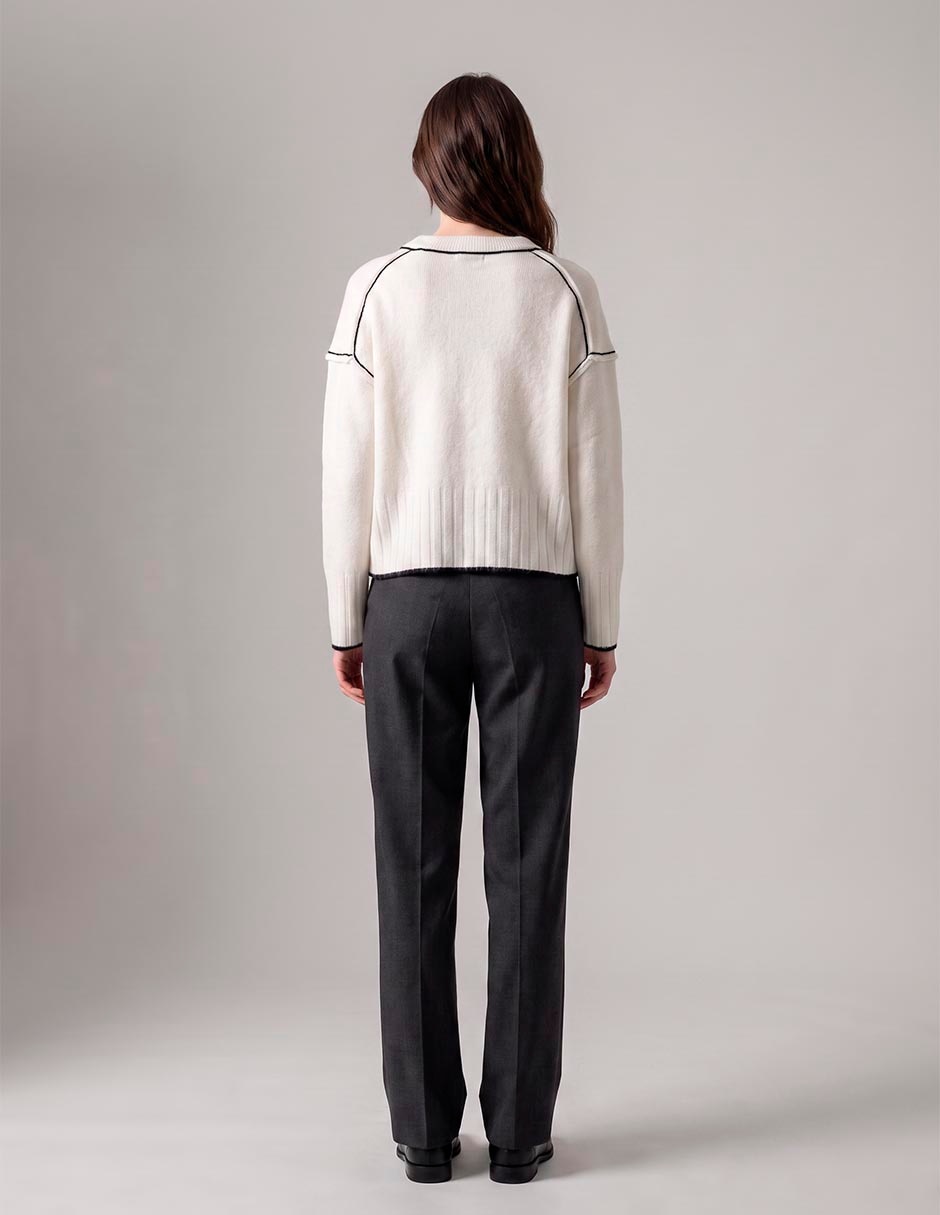 Suéter cuello redondo para mujer 2