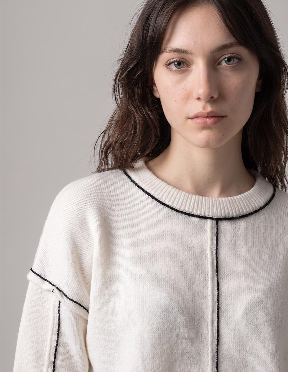 Suéter cuello redondo para mujer 4