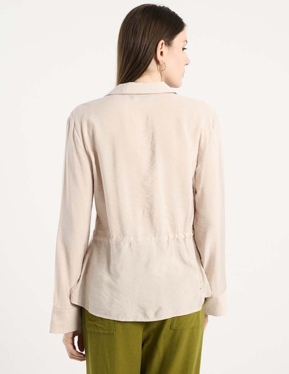 Blusa camisera Contempo manga larga para mujer
