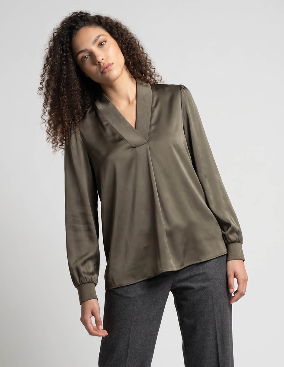 Blusa manga larga para mujer
