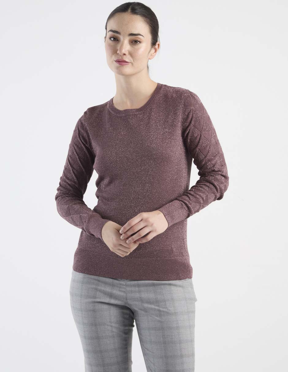 Suéter cuello redondo para mujer
