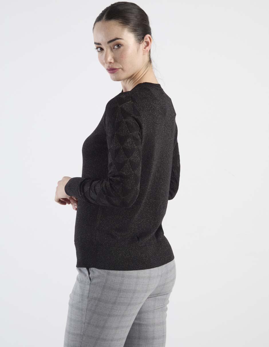 Suéter contempo cuello redondo para mujer
