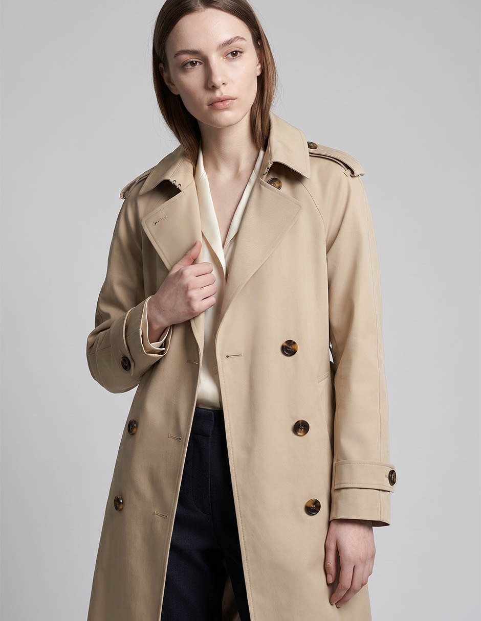 Gabardina con bolsillos Contempo para mujer