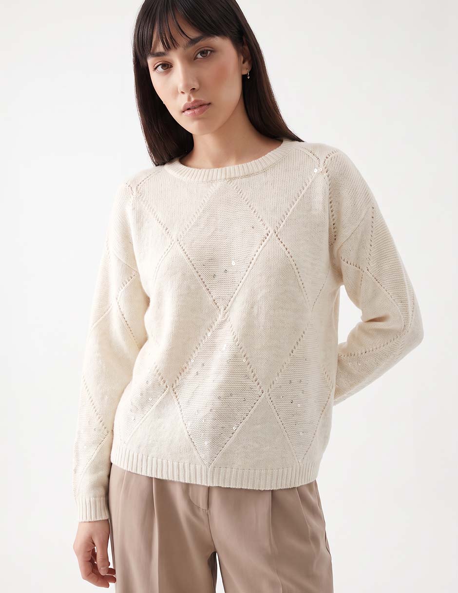Suéter cuello redondo para mujer