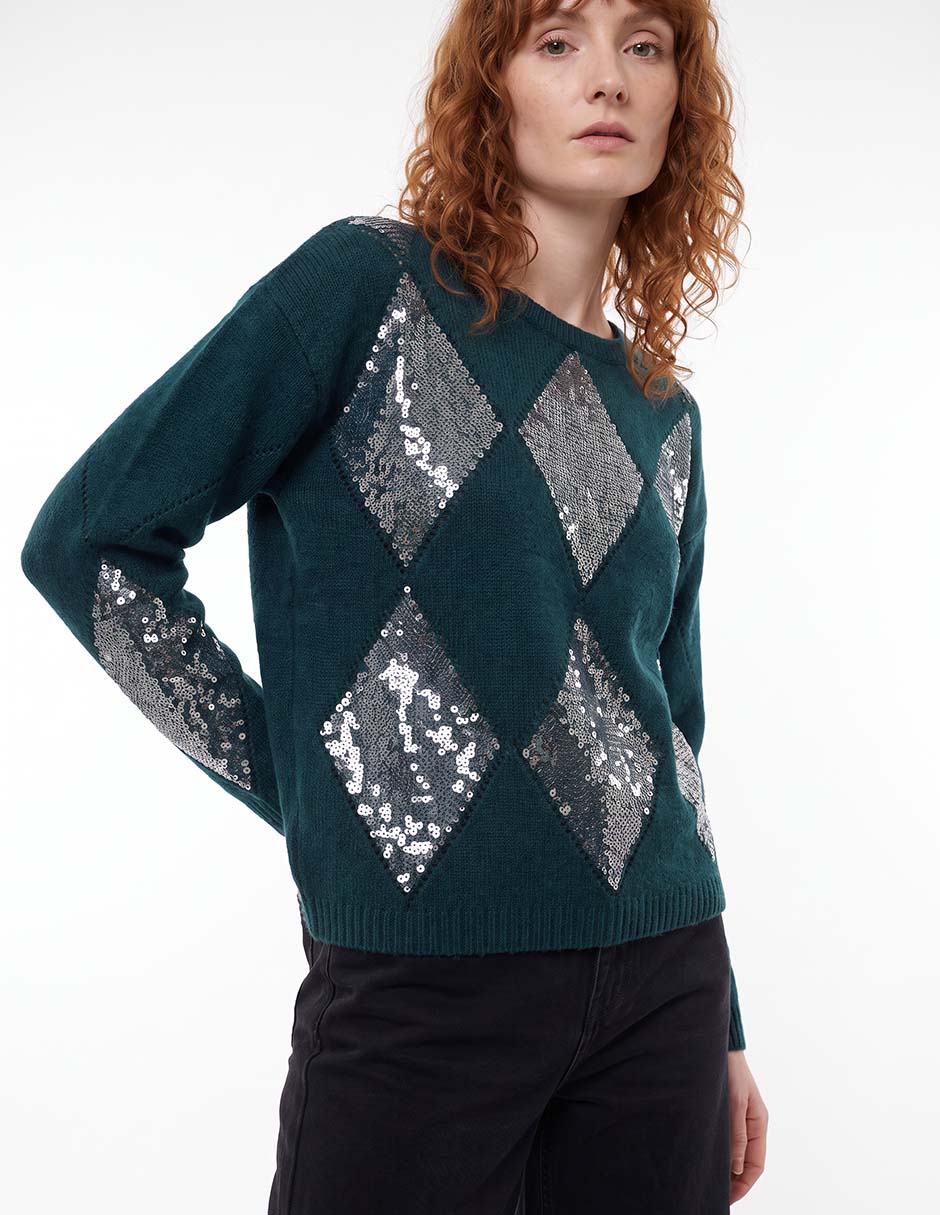 Suéter cuello redondo para mujer 4