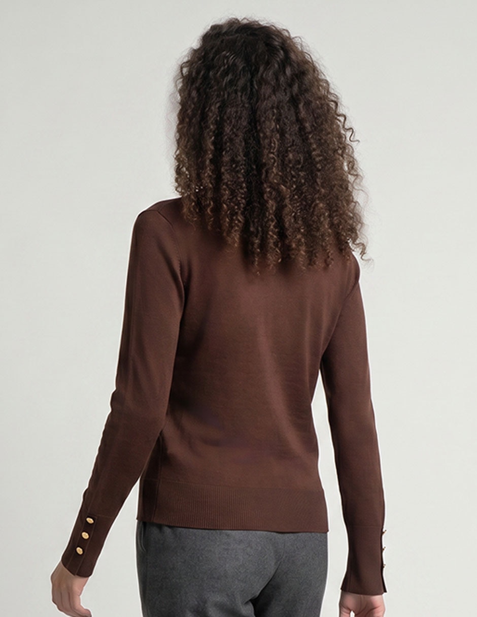 Suéter cuello V para mujer 2
