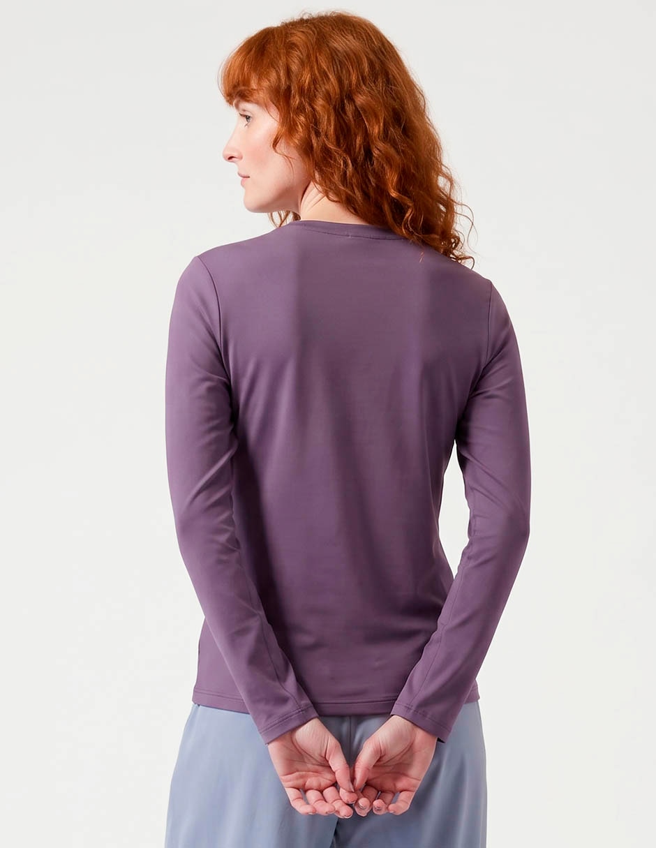 Playera manga larga cuello redondo para mujer 2