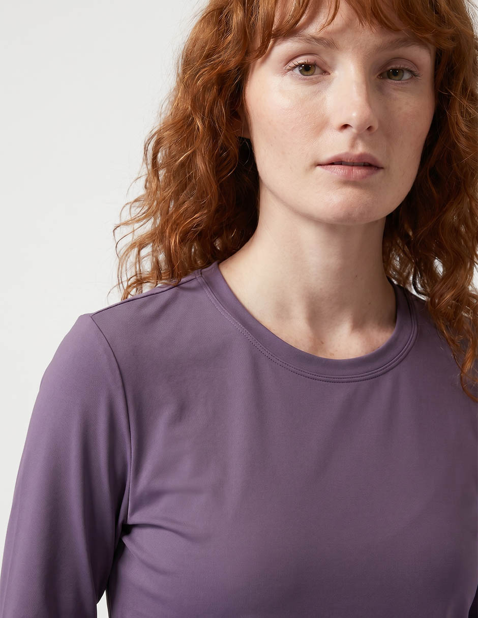 Playera manga larga cuello redondo para mujer 3