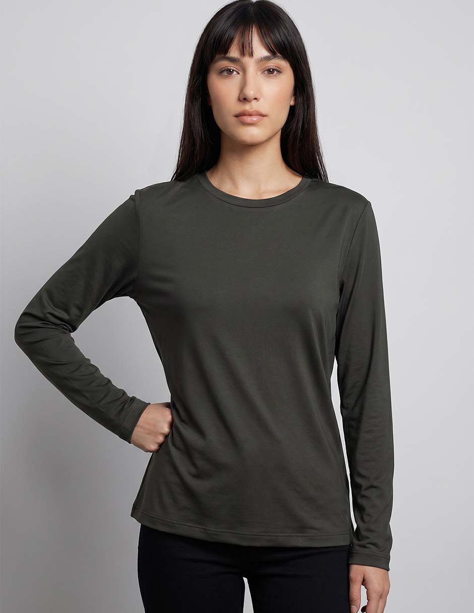 Playera manga larga cuello redondo mujer 1