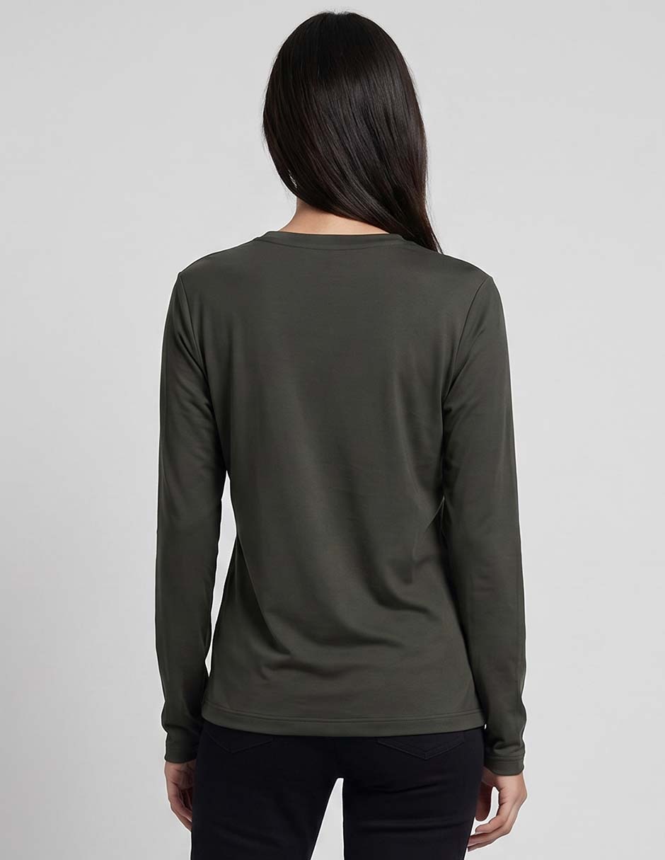 Playera manga larga cuello redondo mujer 3