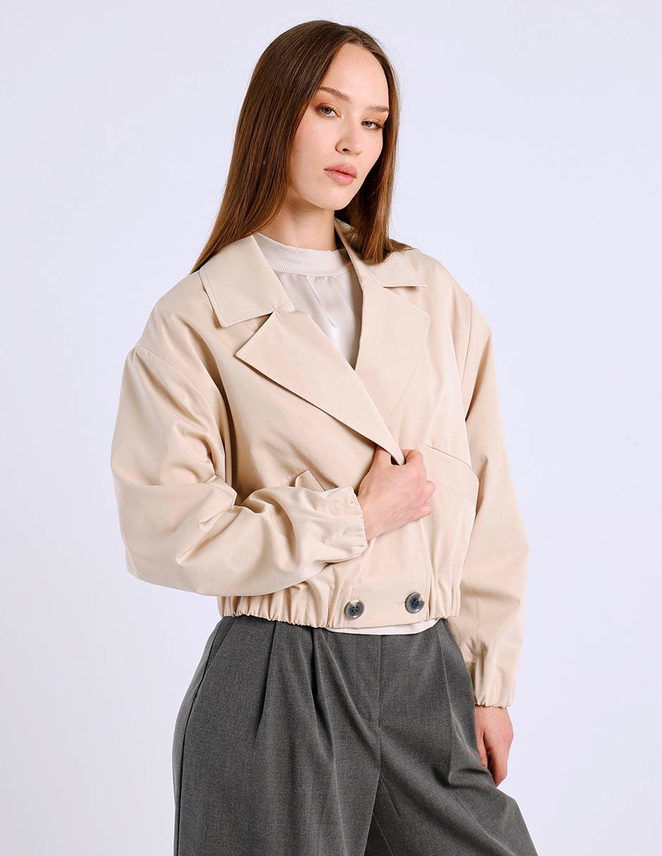 Gabardina con bolsillos contempo para mujer