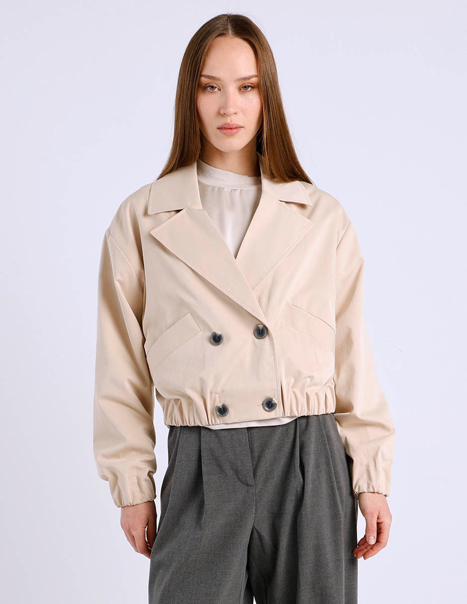 Gabardina con bolsillos contempo para mujer
