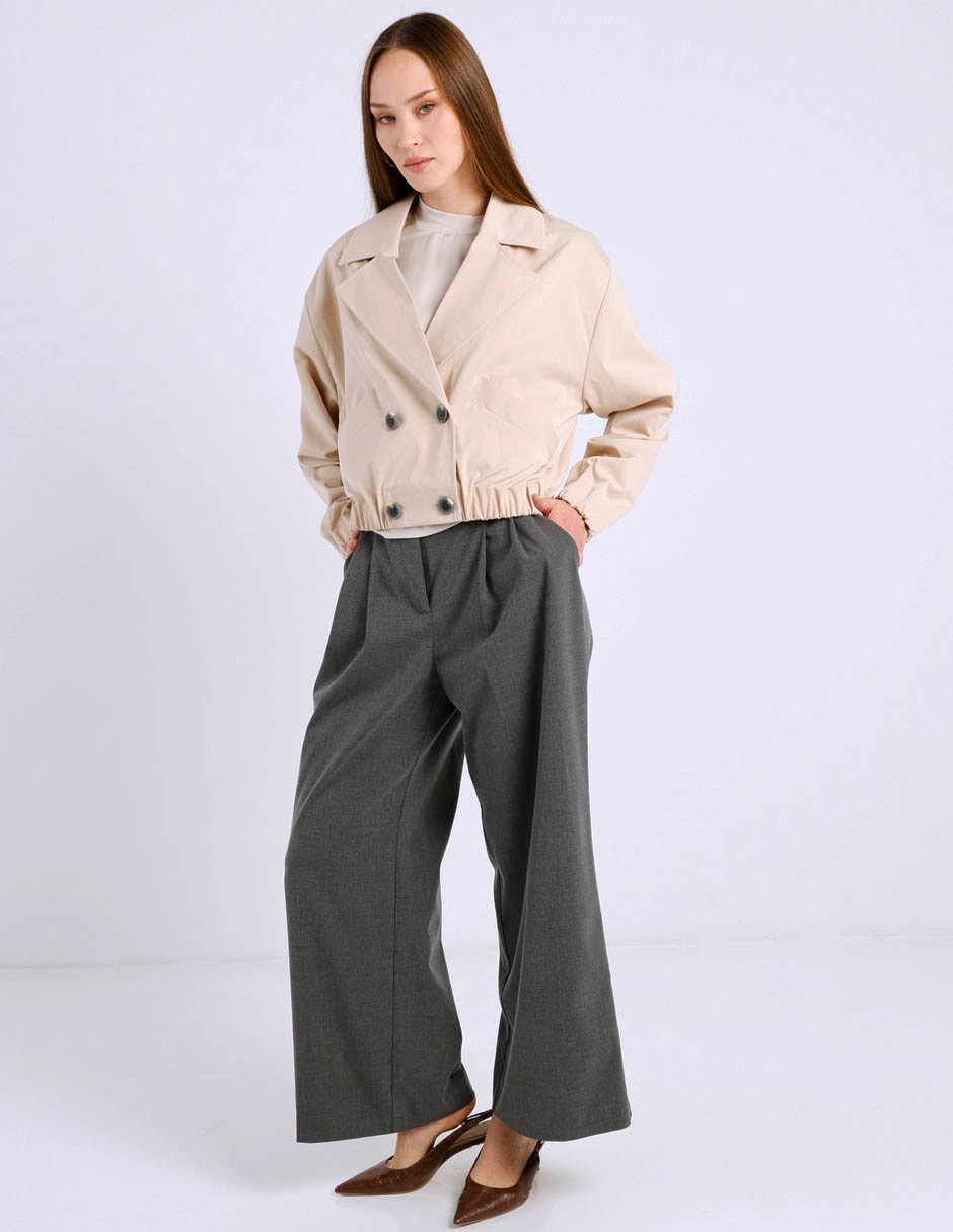 Gabardina con bolsillos contempo para mujer