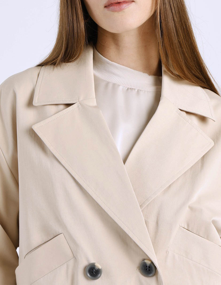 Gabardina con bolsillos contempo para mujer