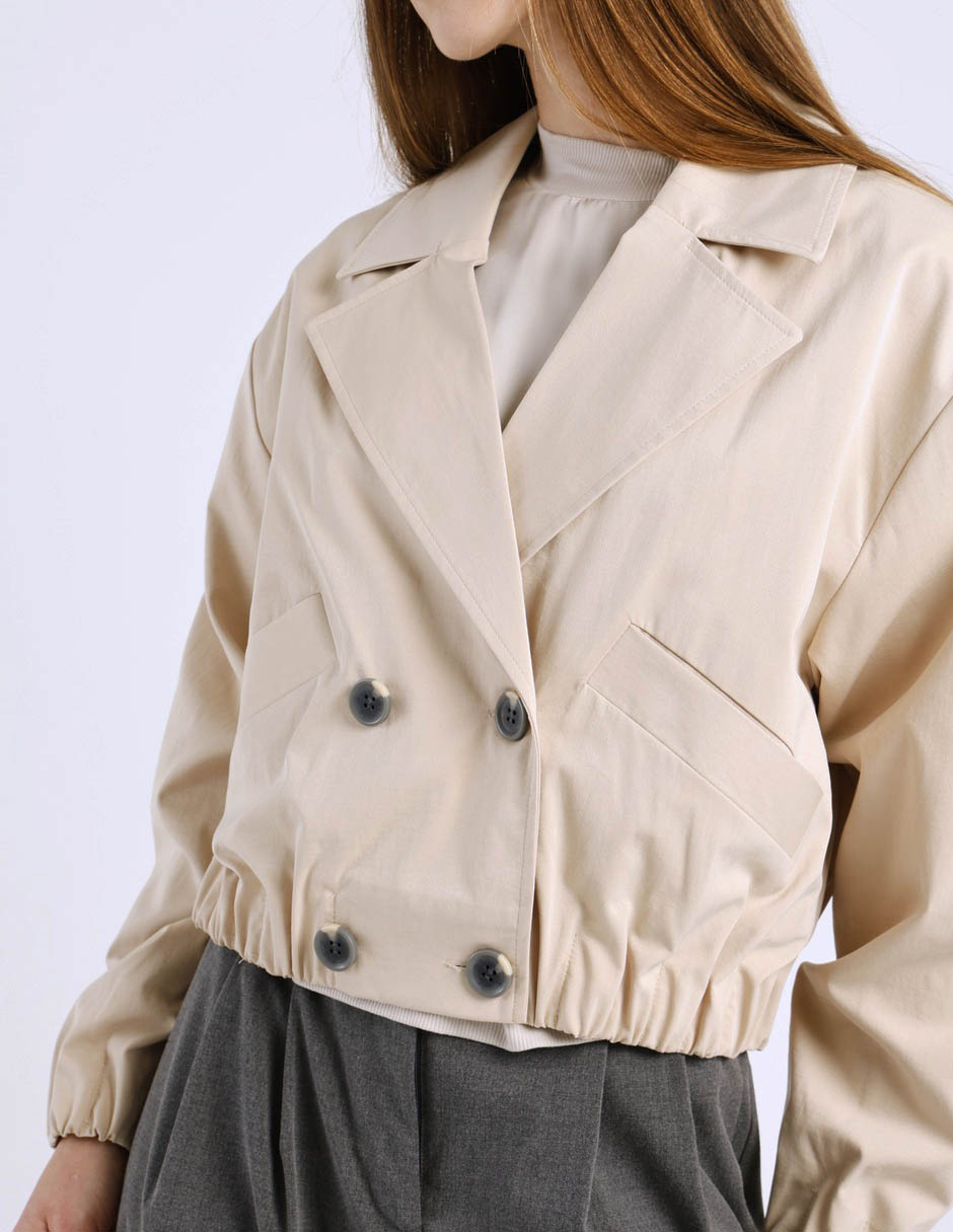Gabardina con bolsillos contempo para mujer