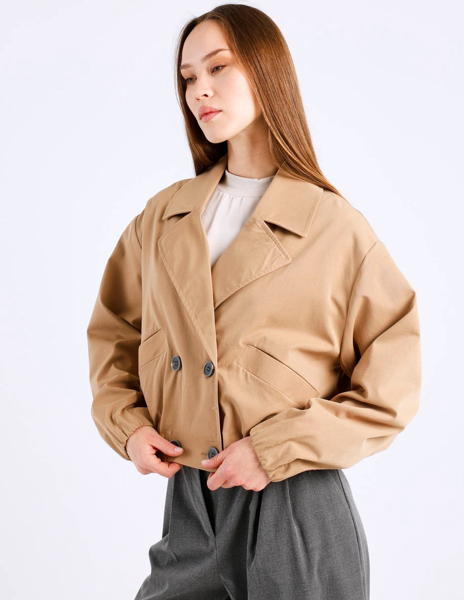 Gabardina con bolsillos para mujer