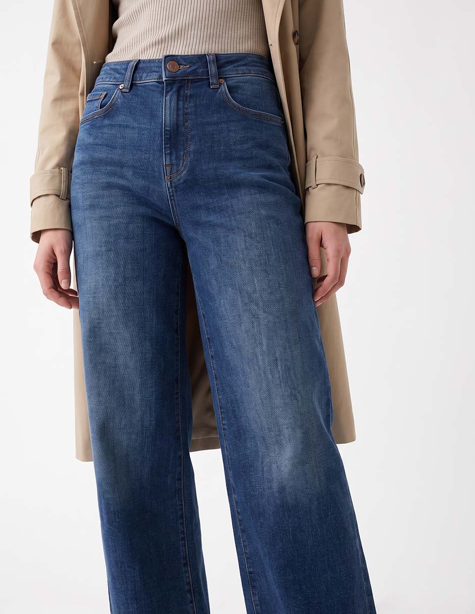 Jeans boyfriend a la cintura para mujer 2